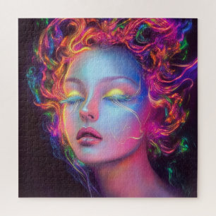Alien Woman with Cosmic Hair  Jigsaw Puzzle