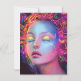 Alien Woman with Cosmic Hair  Postcard