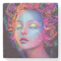 Alien Woman with Cosmic Hair 