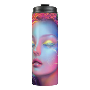 Alien Woman with Cosmic Hair  Thermal Tumbler