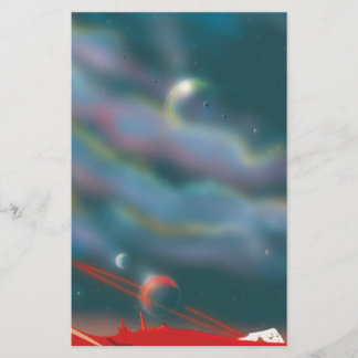 Alien world landscape stationery