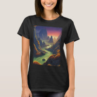 Alien World Landscape With Mountains And Waterfall
