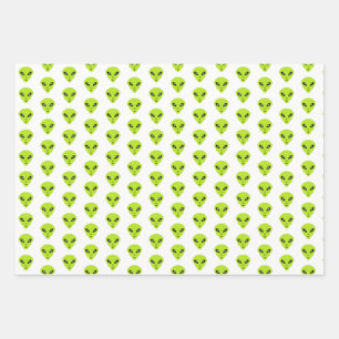 alien wrapping paper sheet