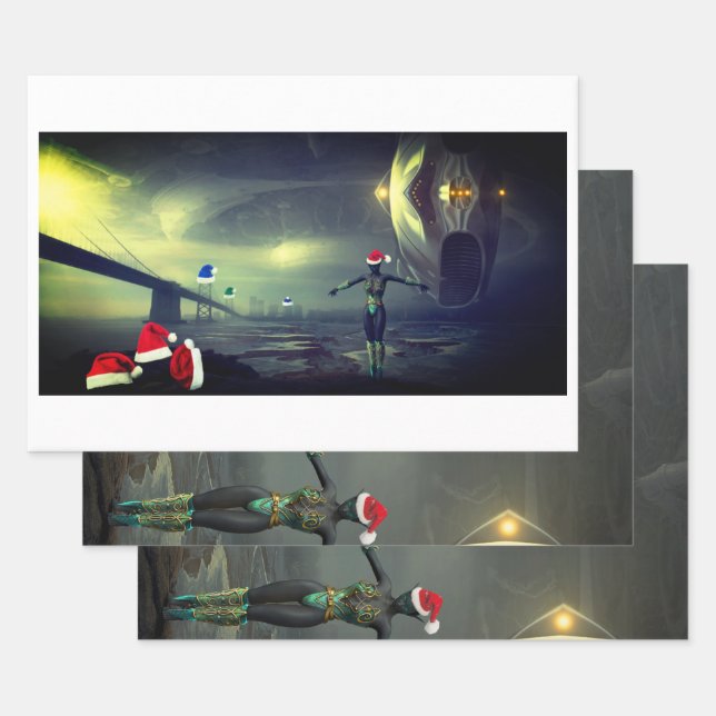 Alien  wrapping paper sheets (Set)