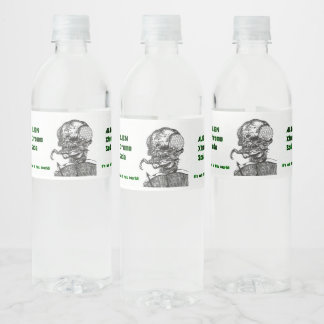 Alien X Soda Water Bottle Label