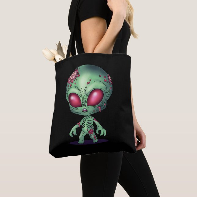 Alien Zombie Tote Bag (Close Up)