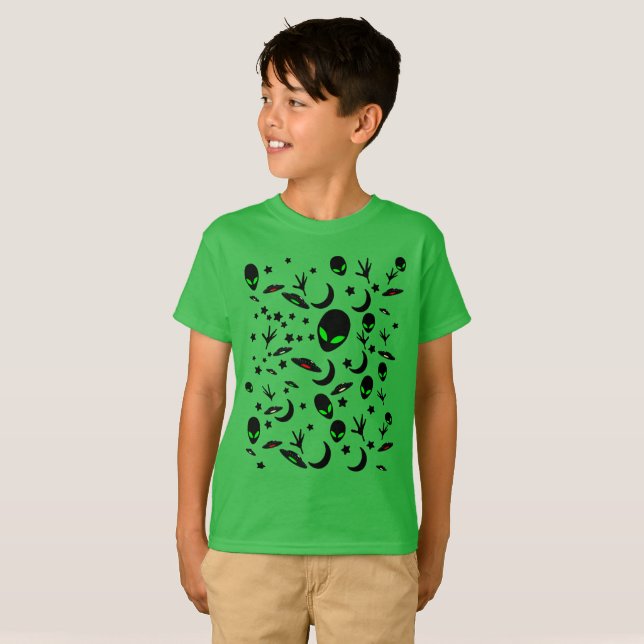 Aliens and Flying Saucers T-Shirt (Front Full)
