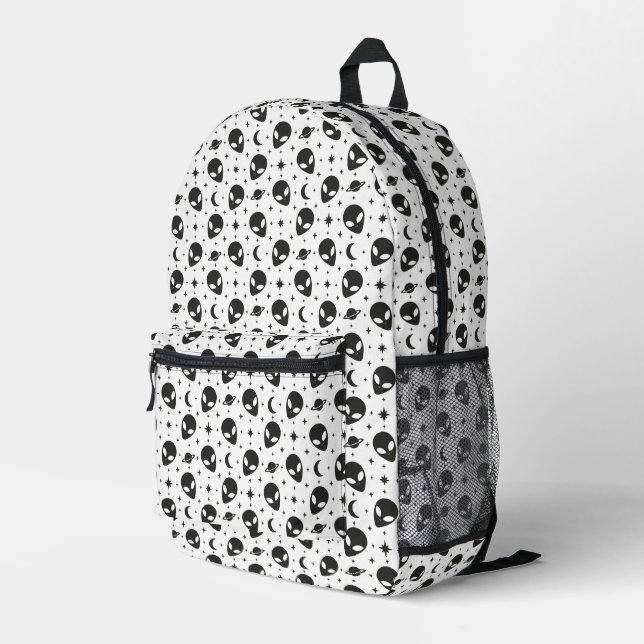 Aliens and Stars Printed Backpack (Back Corner Right)