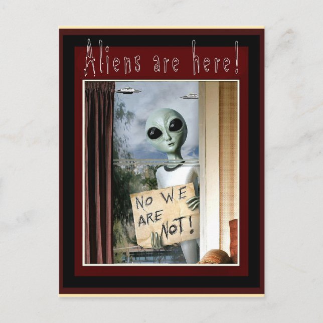 Aliens are here! - postcard (Front)