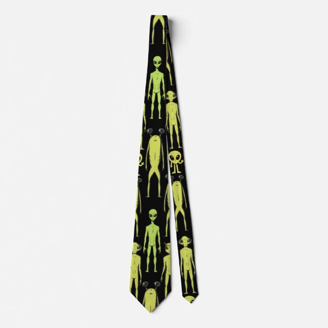 Aliens are here. Retro pattern Tie (Front)