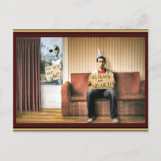 Aliens are Near - Postcard