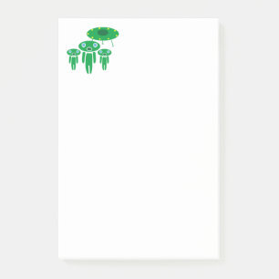 Aliens arrival post-it notes