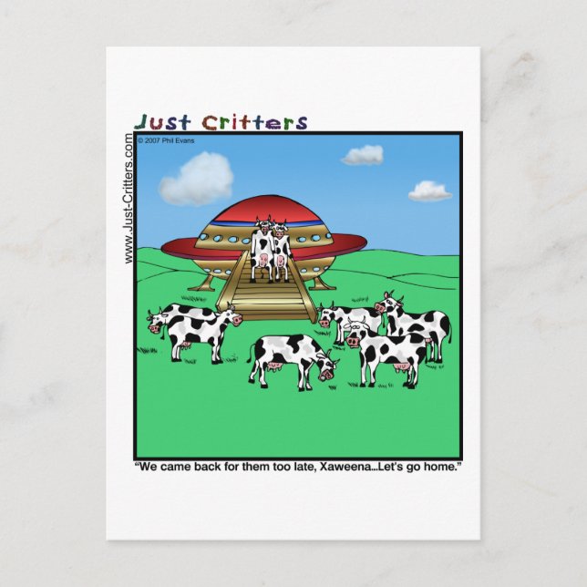 Aliens Cows Postcard (Front)