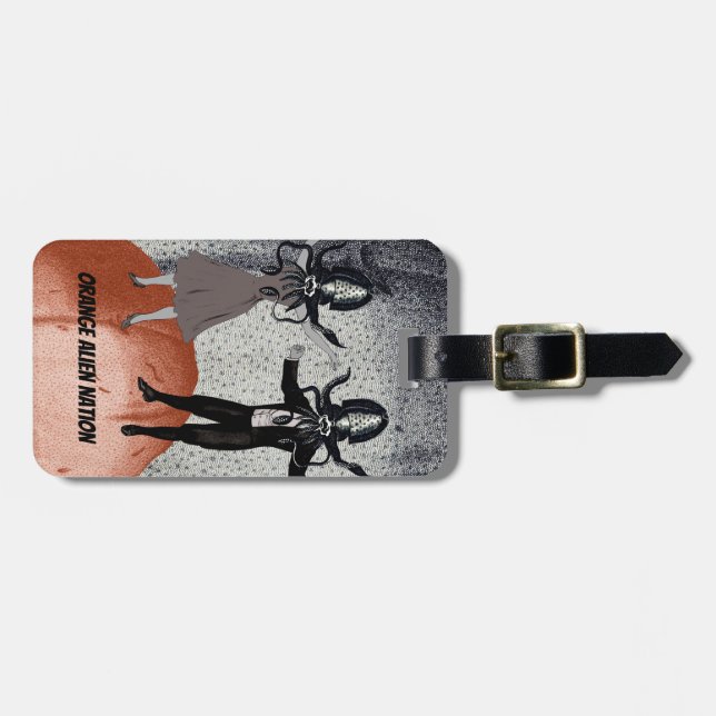 Aliens dance celebration luggage tag (Front Horizontal)