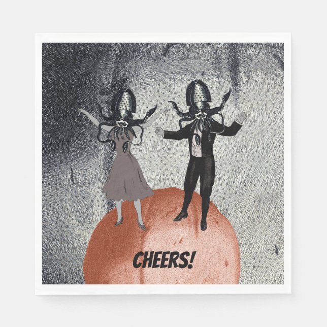 Aliens dance celebration napkin (Front)