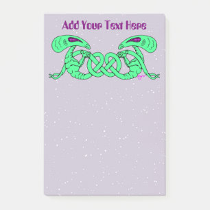 Aliens Entwined (Aliens and Celtic Knot) Post-it Notes