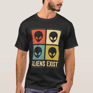 Aliens Exist Funny Vintage Retro Alien Believer T-Shirt
