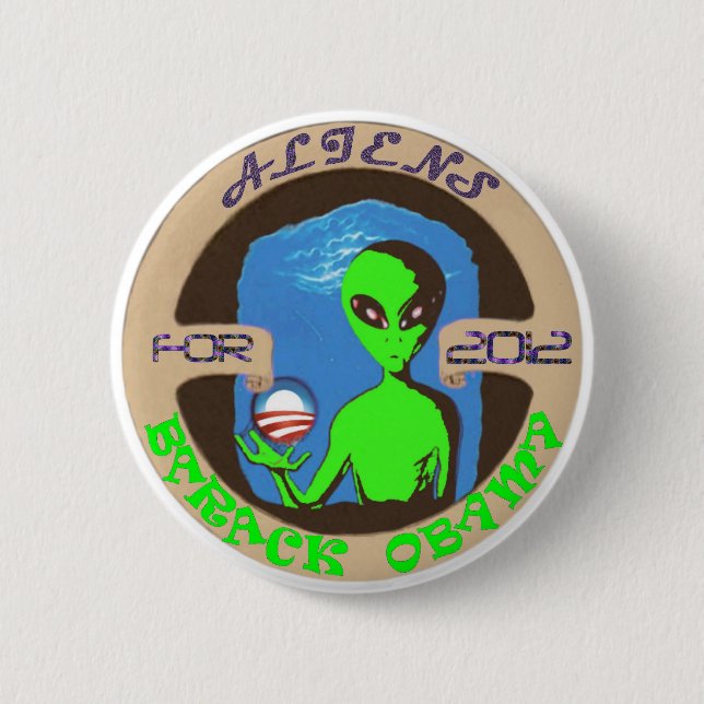 Aliens for Obama 6 Cm Round Badge (Front)