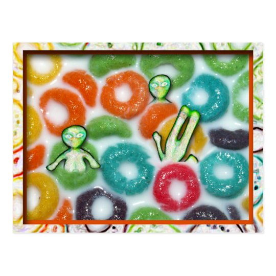 aLiEnS FROLICKING IN THE FRUIT LOOPS! Postcard
