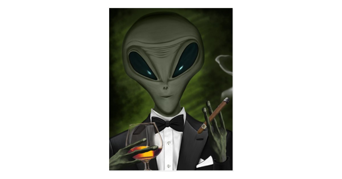 Aliens Got Class Postcard V1 Zazzle.co.uk