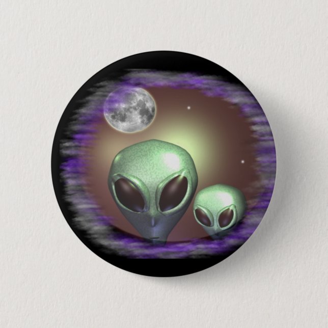 Aliens greys 6 cm round badge (Front)