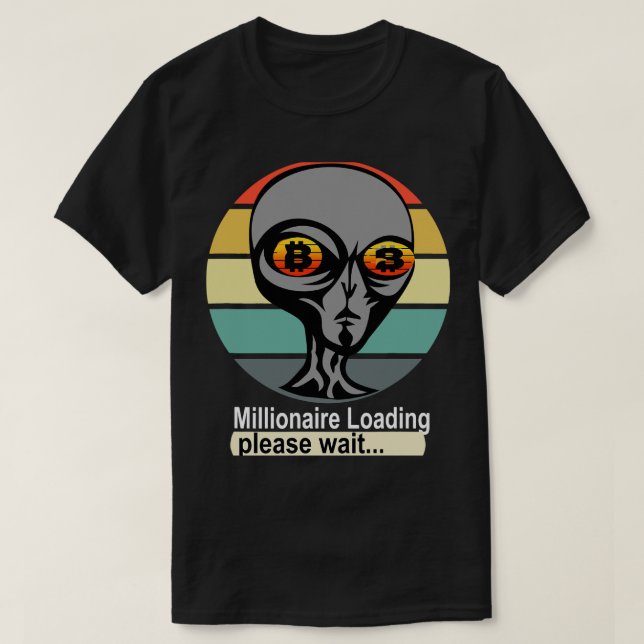 Aliens Head Cryptocurrency Trader Futures Funny Bi T-Shirt (Design Front)