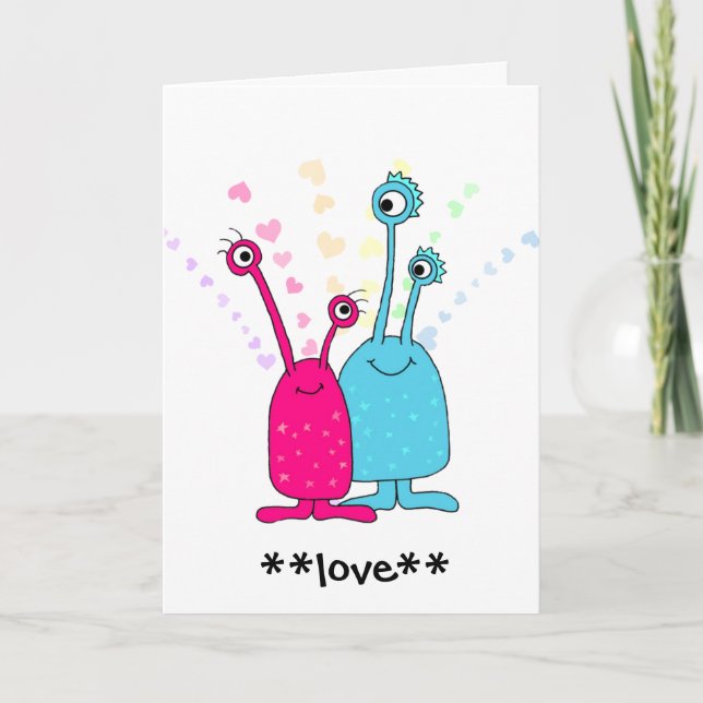 Aliens in Love Holiday Card (Front)