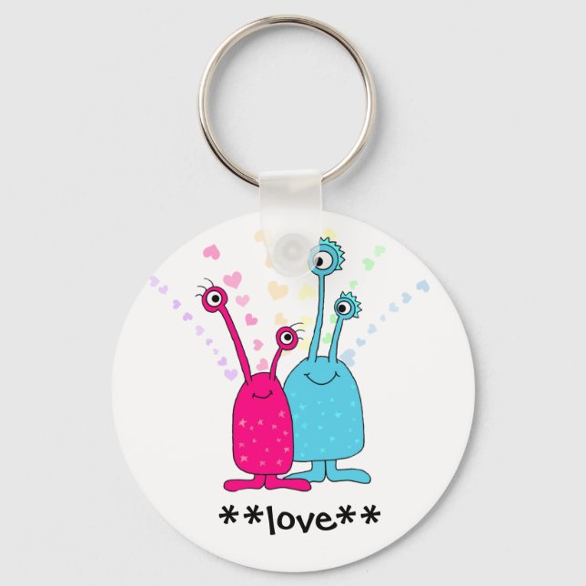 Aliens in Love Key Ring (Front)