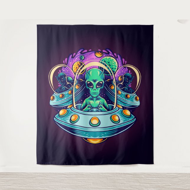Aliens in Space Tapestry (Front)