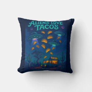 Aliens Love Tacos Cushion