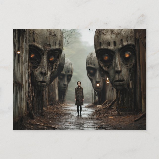 Aliens Next Door: Girl With Heads Postcard (Front)