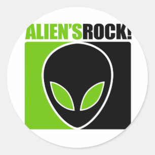Aliens Rock! Classic Round Sticker