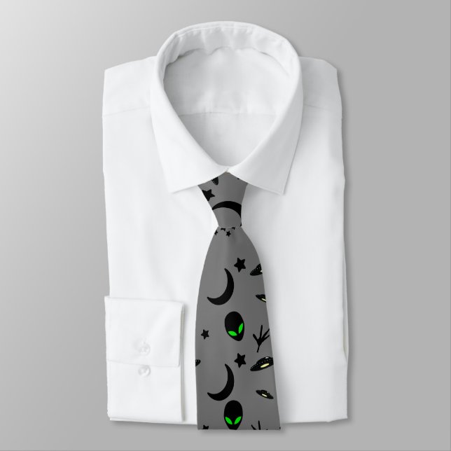 Aliens, Stars and Spaceships Tie (Tied)