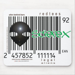 Aliens Station barcode Mouse Mat