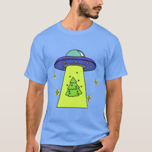 aliens steal christmas tree funny christmas 2022 g T-Shirt