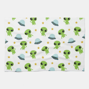 Aliens Tea Towel