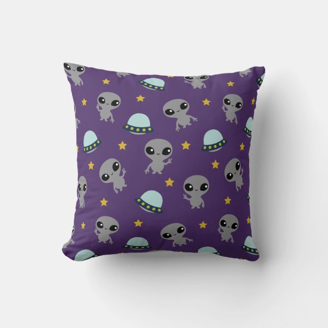 Aliens Throw Pillow (Front)