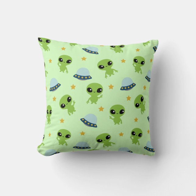 Aliens Throw Pillow (Front)