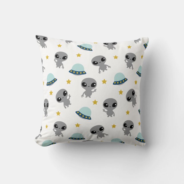 Aliens Throw Pillow (Front)