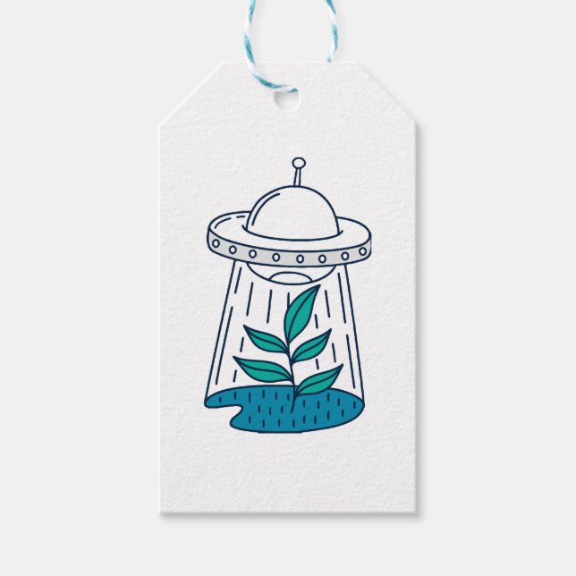 Aliens UFO Gift Tags (Front)