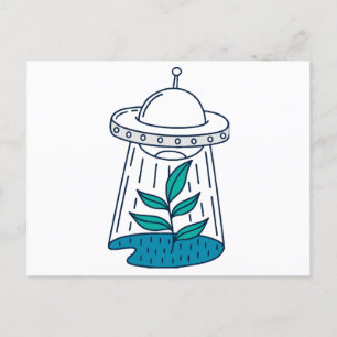 Aliens UFO Postcard