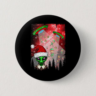 Aliens Unidentified Flying Object Christmas Elf Lo 6 Cm Round Badge