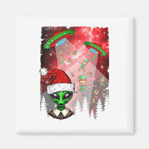 Aliens Unidentified Flying Object Christmas Elf Lo Magnet