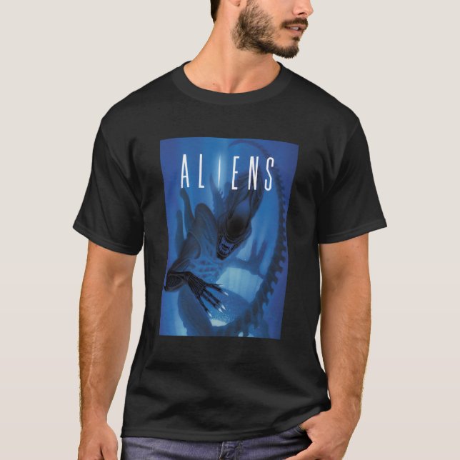 Aliens Xenomorph Blue Light T-Shirt (Front)