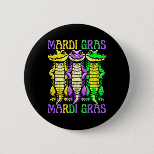 Aligator Crocodiles Louisiana Mardi Gras Carnival  6 Cm Round Badge