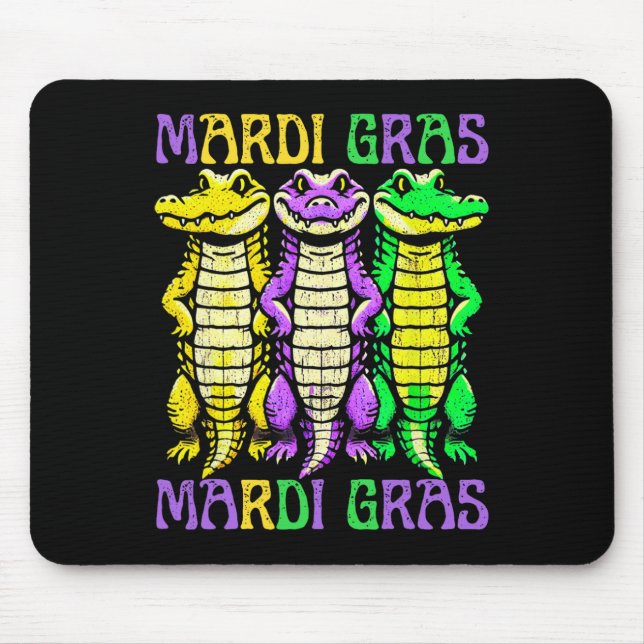 Aligator Crocodiles Louisiana Mardi Gras Carnival  Mouse Mat (Front)