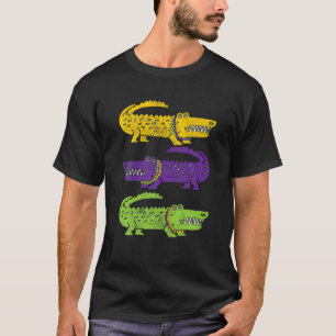 Aligator Crocodiles Louisiana Mardi Gras Party Par T-Shirt
