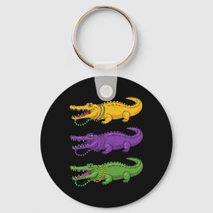 Aligator Crocodiles Louisiana Mardi Gras Women Men Key Ring