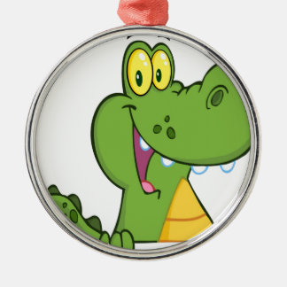 Aligator Or Crocodile Over A Sign Metal Tree Decoration