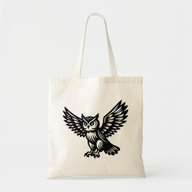 Alighting Owl Tote Bag (Front)